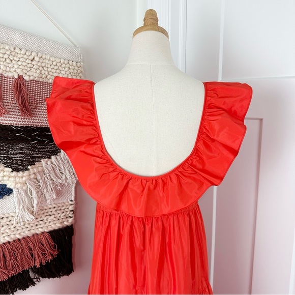 J. Crew Ruffled Scoopneck Dress in Taffeta - Picture 7 of 16